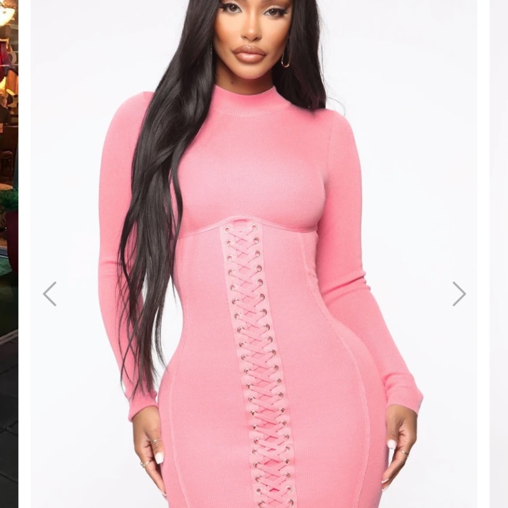 Pink Sweater Dress - Picture 2 of 5